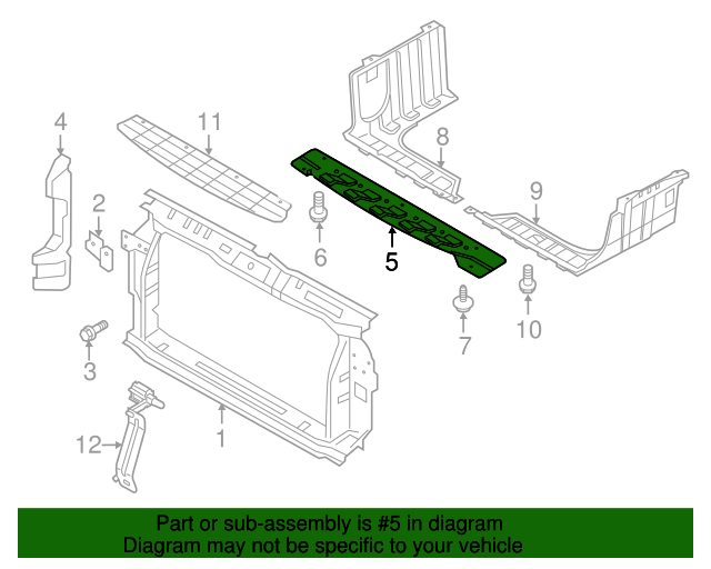 GENUINE Front Under Cover Shield for 2014-2017 Hyundai Accent 291101R600