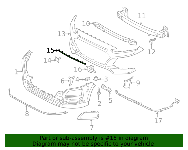 GENUINE Front Bumper Center Upper Molding for 2018-2021 Hyundai Kona 86585J9000