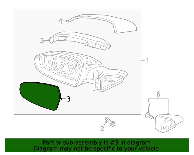 GENUINE Side View Mirror Glass LEFT for 2019-2021 Kia Forte Forte5 87611M6000