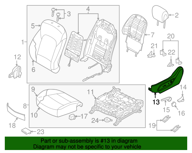 GENUINE Seat Adjuster Switch &amp; Outer Cover LEFT for 13-19 Santa Fe 88191B8100