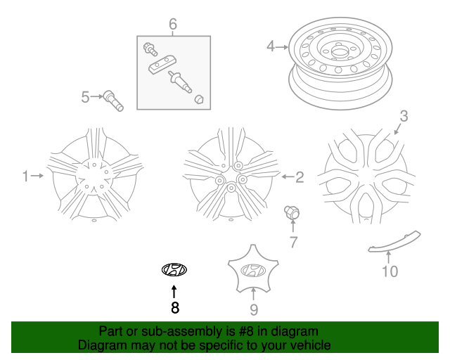 GENUINE Wheel Hub Cap Aluminum Wheel 529602V100 ACCENT VELOSTER 2015-2017