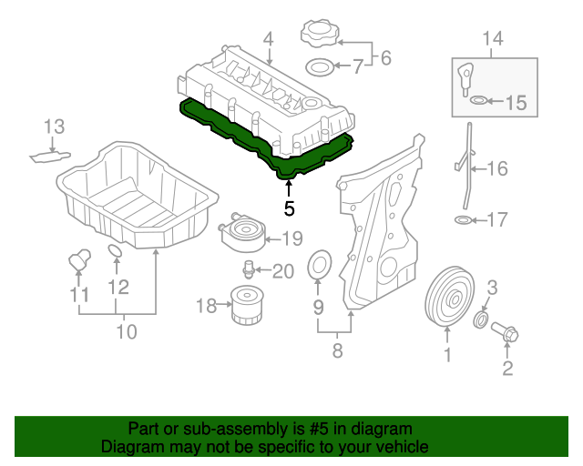 GENUINE Valve Cover Gasket for 2011-2016 Sonata Tucson Optima Sorento Sportage