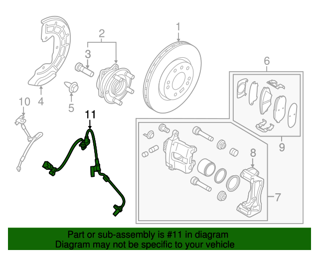 GENUINE Front ABS Speed Sensor LEFT DRIVER for 2015-2019 Sonata 59810C1000
