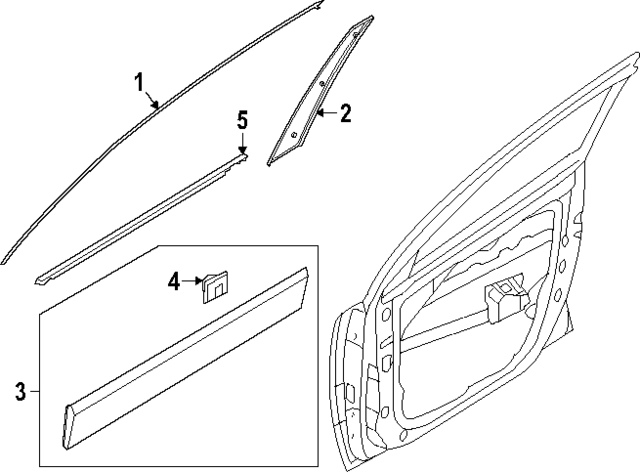 GENUINE FRONT Door Side Molding RIGHT for 2023-2024 Kia Niro 87722AT000BKL