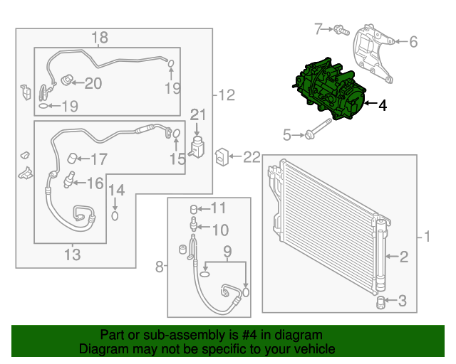 OEM AC Compressor W/ Clutch for 2011-2014 Sonata 2011-2012 Optima 977013R000