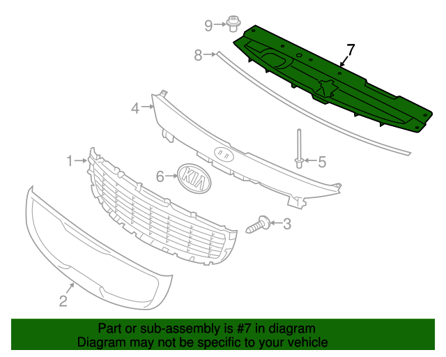 GENUINE Radiator Grille Upper Cover for 2015-2021 Kia Sedona 86362A9000