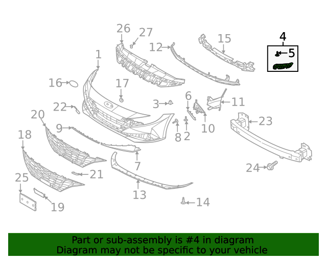 GENUINE Front Bumper Side Bracket LEFT LH for 21-22 Hyundai Elantra 86551AA000