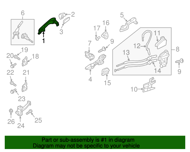 OEM Front Outside Door Handles LEFT &amp; RIGHT for 2013-2019 Hyundai Santa Fe
