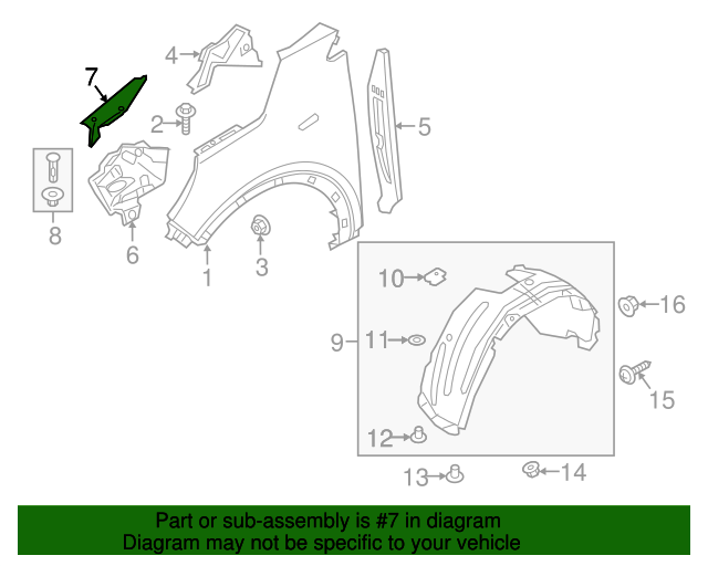 GENUINE Front Fender Cover Trim LEFT LH for 2016-2020 Kia Sorento 84159C5000