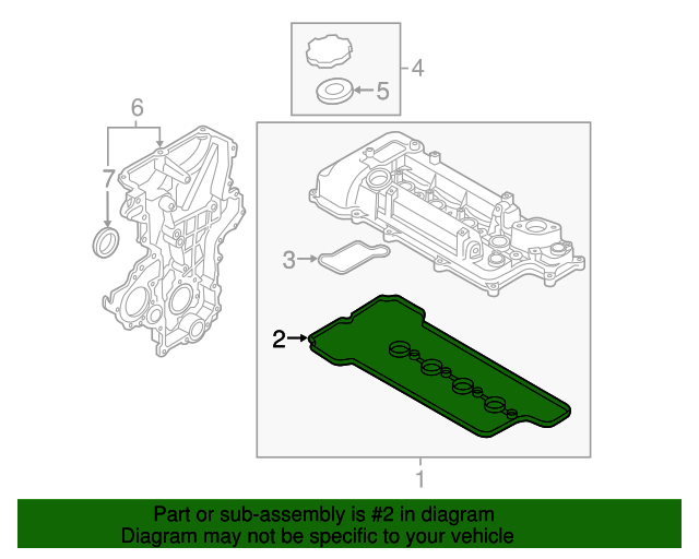 GENUINE Valve Cover Gasket for 2012-2023 Hyundai Kia 1.6L 224412B610