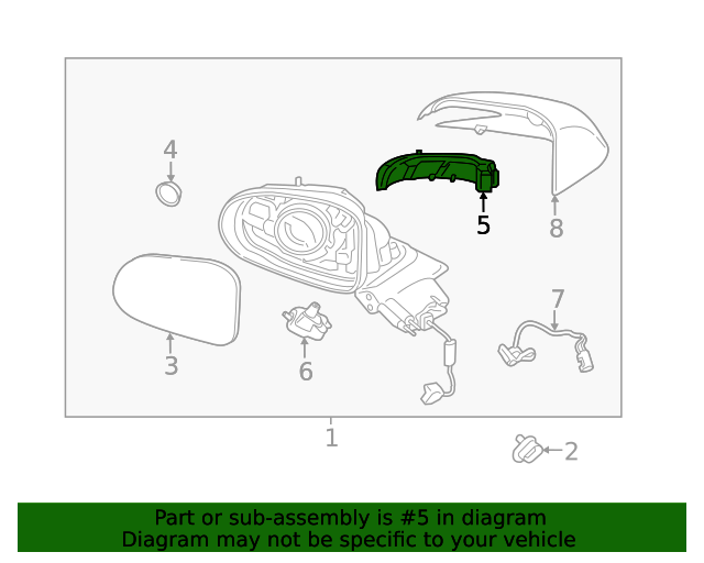 OEM Outside Mirror Turn Signal Lamp RIGHT for 19-23 Hyundai Santa Fe 87624S1000