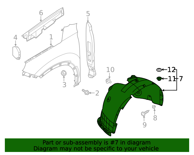 GENUINE Front Fender Liner RIGHT RH for 2020-2022 Hyundai Palisade 86812S8000