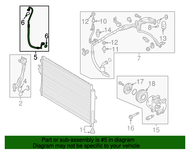 GENUINE A/C Discharge Hose for 2015-2021 Kia Sedona 97762A9001