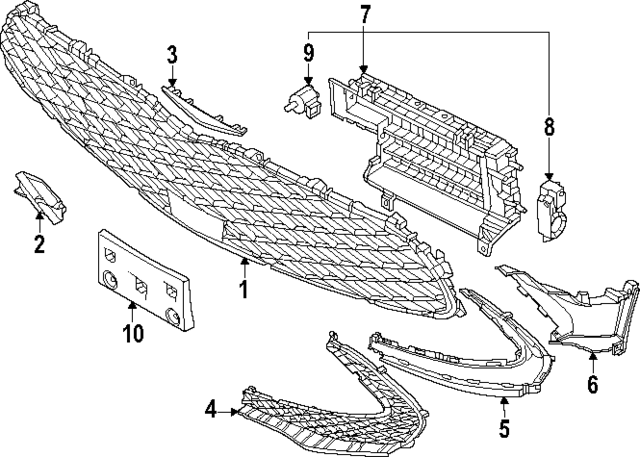 GENUINE Front Radiator Grille 2023-2024 Genesis GV60 BLACK 86350CU000EB