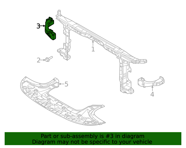 GENUINE Headlight Mounting Bracket RIGHT for 2021-2023 Elantra 64127AA000