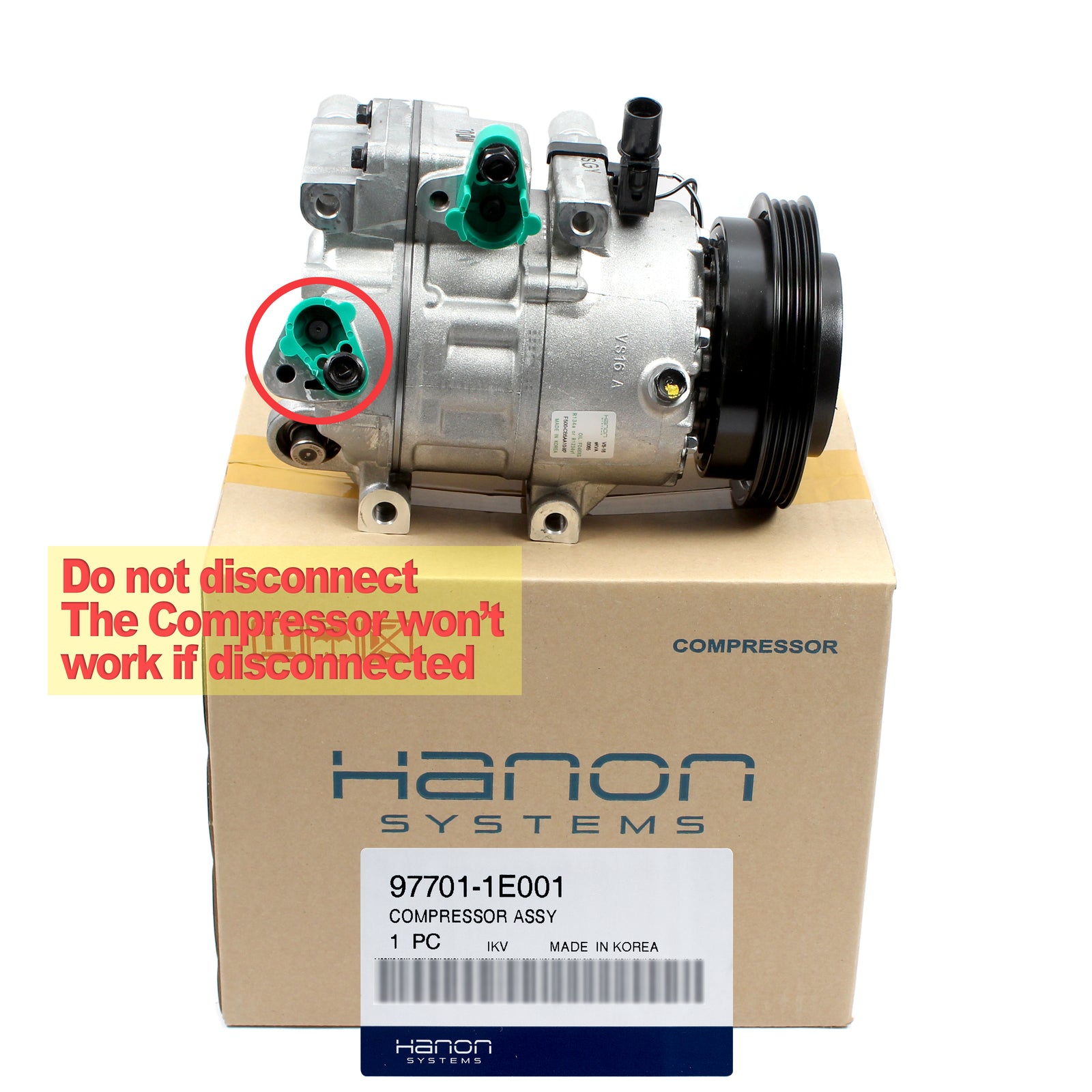 OEM A/C Compressor w/ Clutch VS16 for 2006-2011 Hyundai Accent 97701-1E001