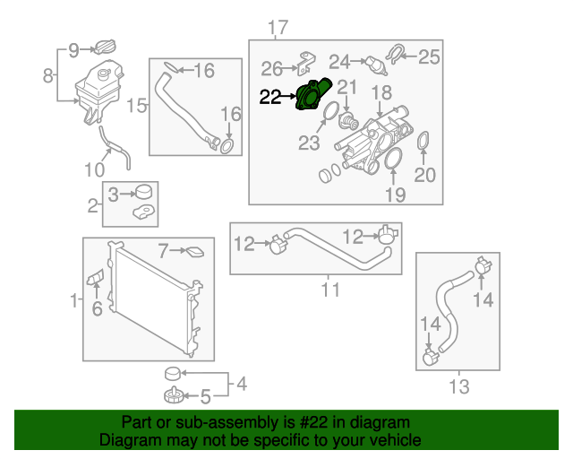 GENUINE OEM Coolant Water Inlet for 2010-2016 Hyundai Kia 2.0L 2.4L 256302G700
