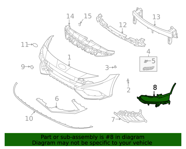 GENUINE Front Bumper Air Duct LEFT for 21-23 Hyundai Elantra 1.6L 86543AA800