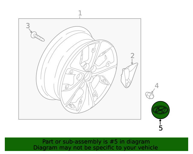 GENUINE 4 Aluminum Wheel Center Caps for 2020-2022 Elantra Ioniq Sonata Tucson