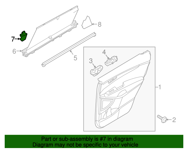 GENUINE Rear Door Sunshade Hook Retainer for 2016-2020 Kia Sorento 83912C5000