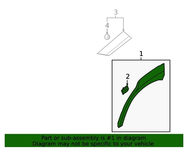 GENUINE Rear Fender Molding RIGHT RH for 18-22 Hyundai Kona / EV 87742J9000CA