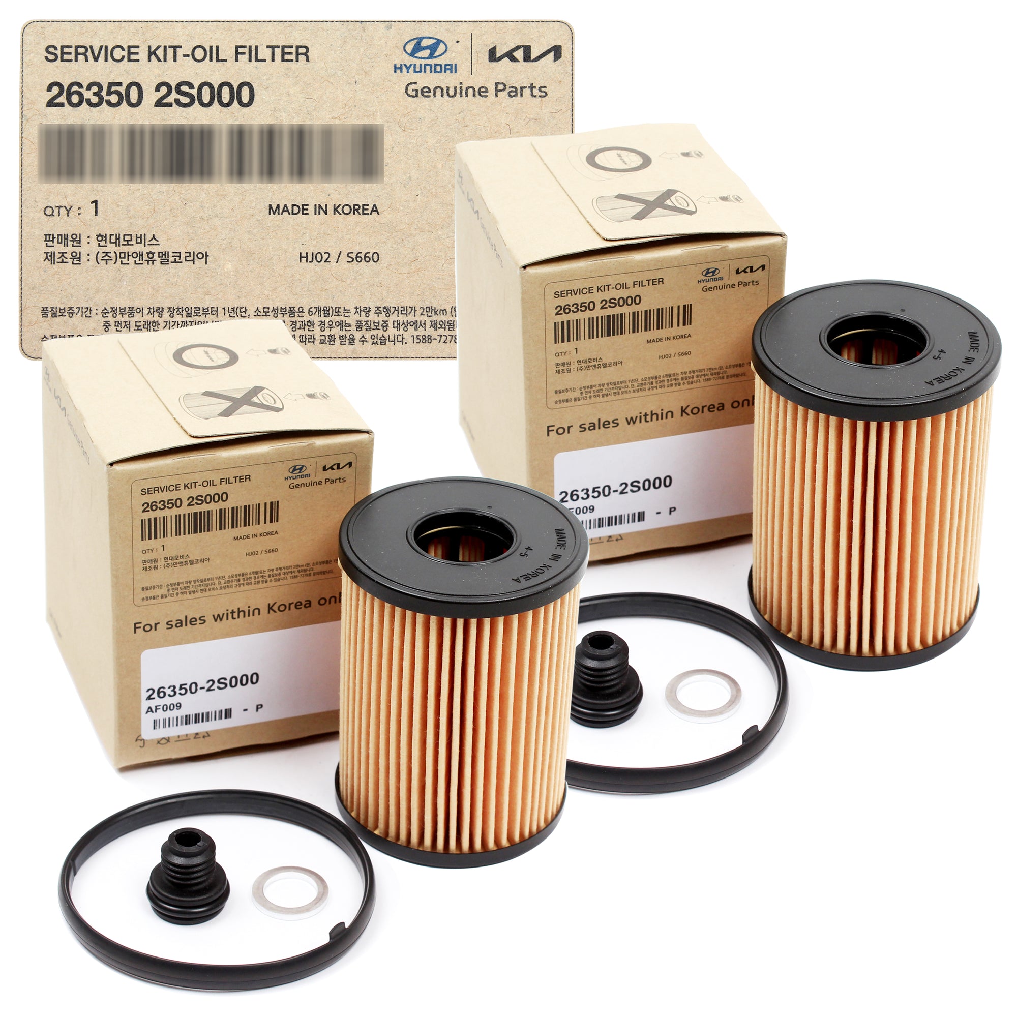 GENUINE Engine Oil Filter for 2020-2024 Santa Cruz Santa Fe Sonata Tucson 2.5L(2PCS)