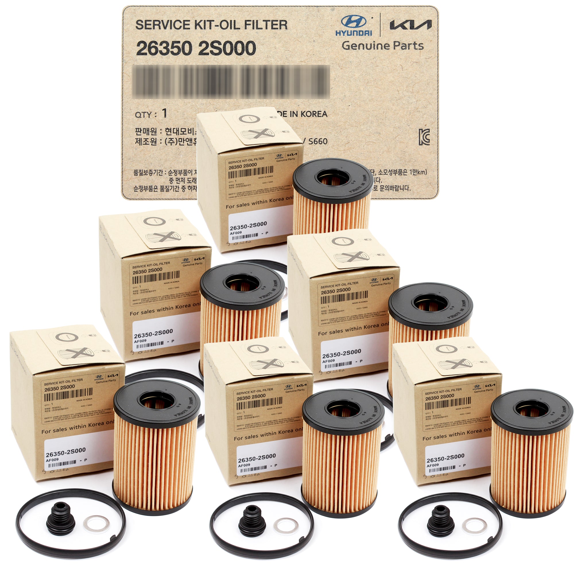 GENUINE Engine Oil Filter for 2020-2024 Santa Cruz Santa Fe Sonata Tucson 2.5L(6PCS)