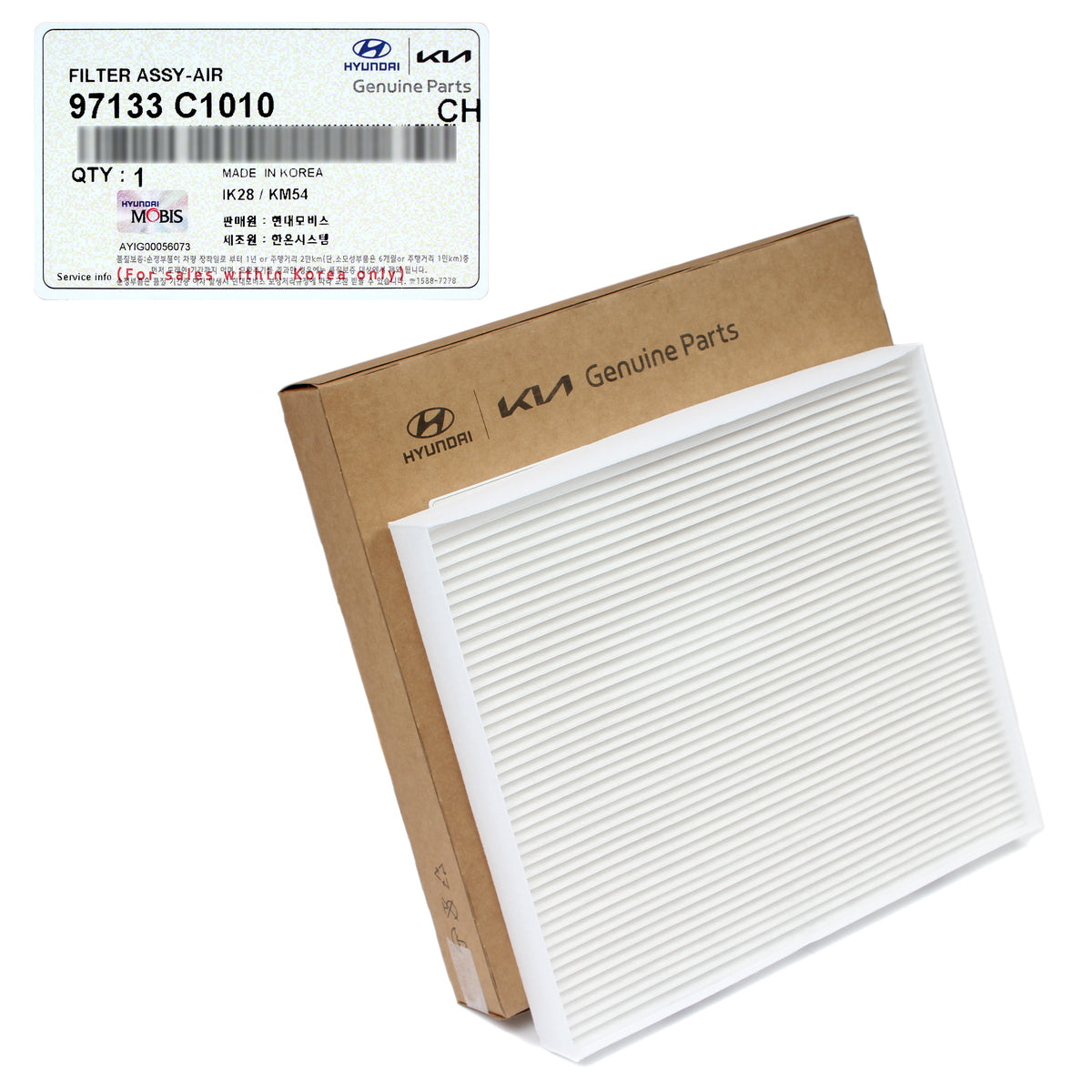 GENUINE Cabin Air Filter for Sonata 2016-2019 Optima 2016-2020 97133C1010