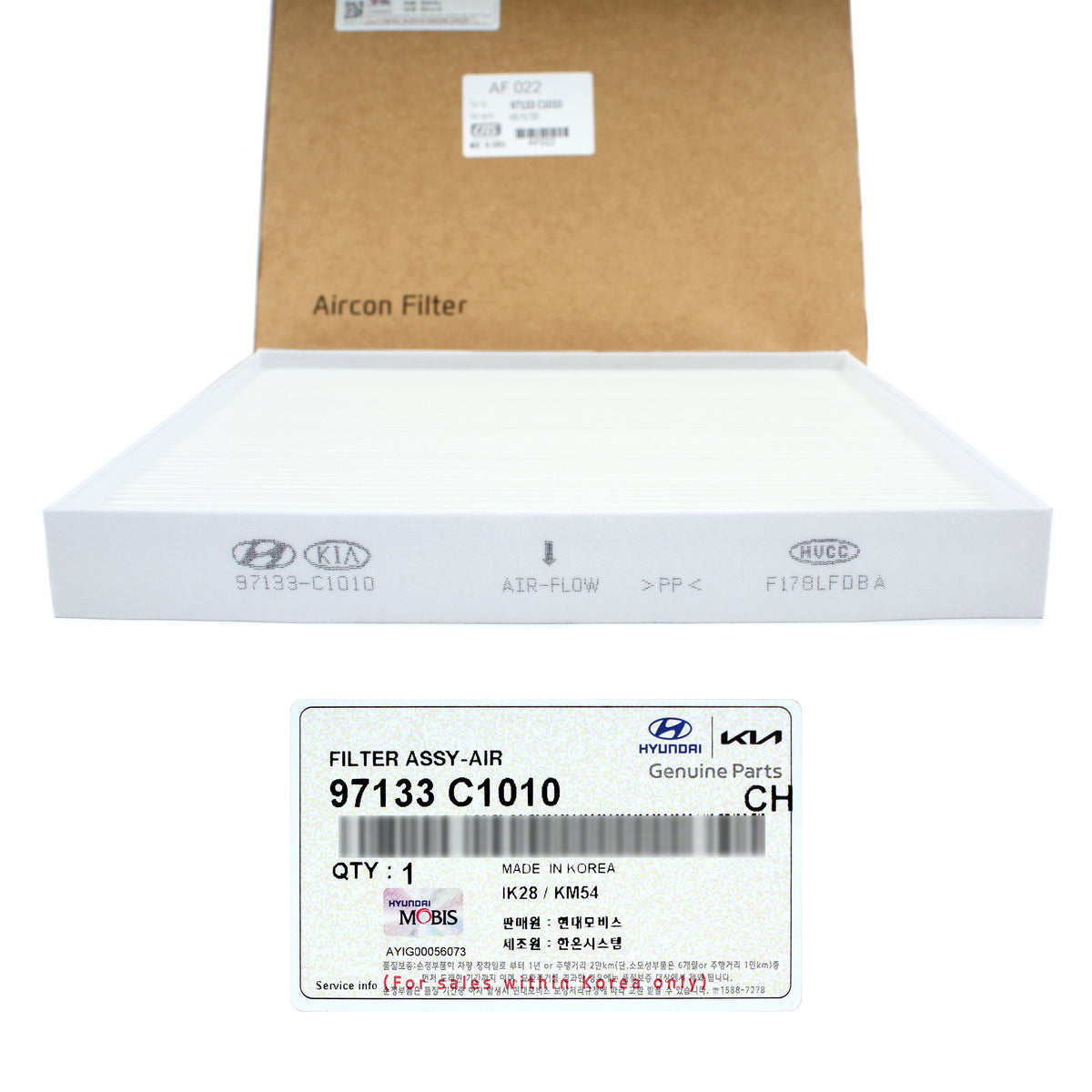 GENUINE Cabin Air Filter for Sonata 2016-2019 Optima 2016-2020 97133C1010