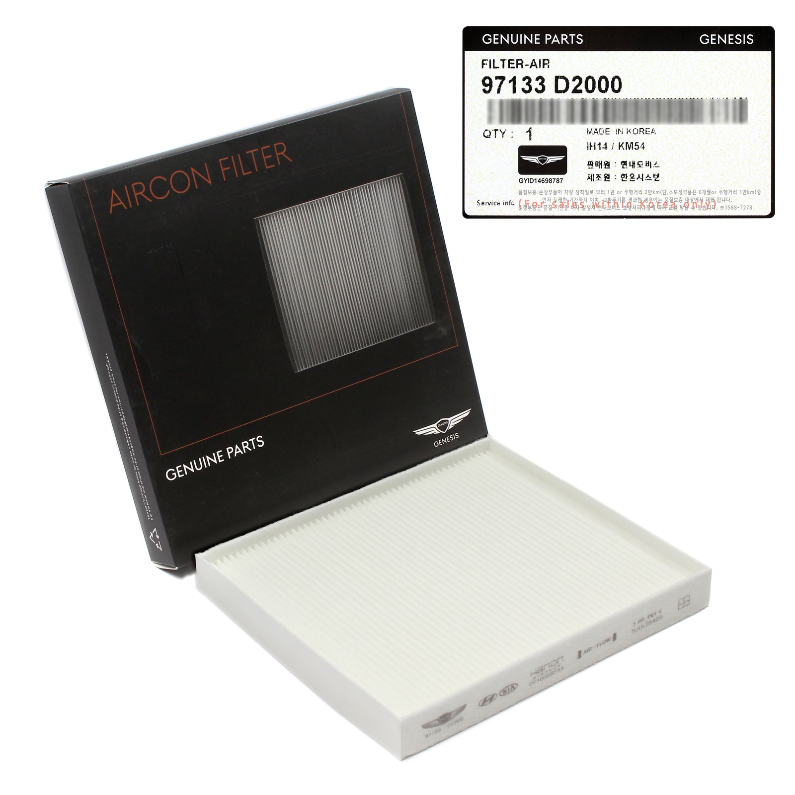 GENUINE Cabin Air Filter for 2009-2024 GENESIS HYUNDAI KIA 97133D2000