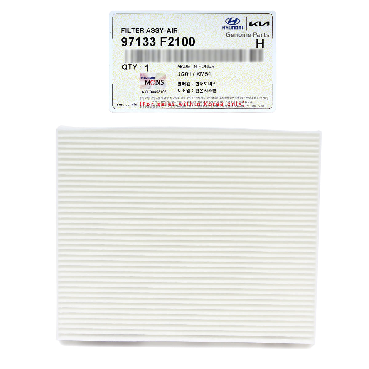 GENUINE Cabin Air Filter for 2017-2022 Hyundai Ioniq Kia Niro 97133F2100