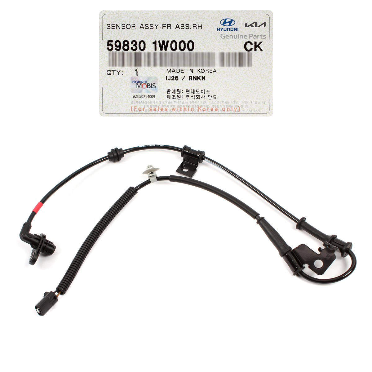 GENUINE ABS Wheel Speed Sensor FRONT RIGHT for 2012-2017 Kia Rio 598301W000