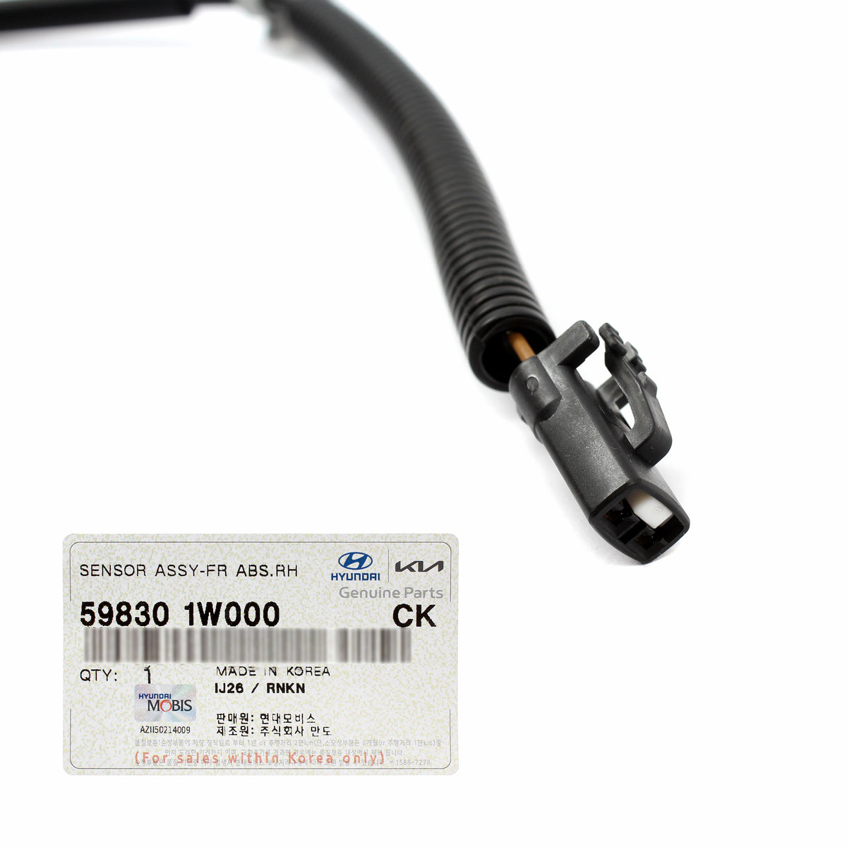 GENUINE ABS Wheel Speed Sensor FRONT RIGHT for 2012-2017 Kia Rio 598301W000