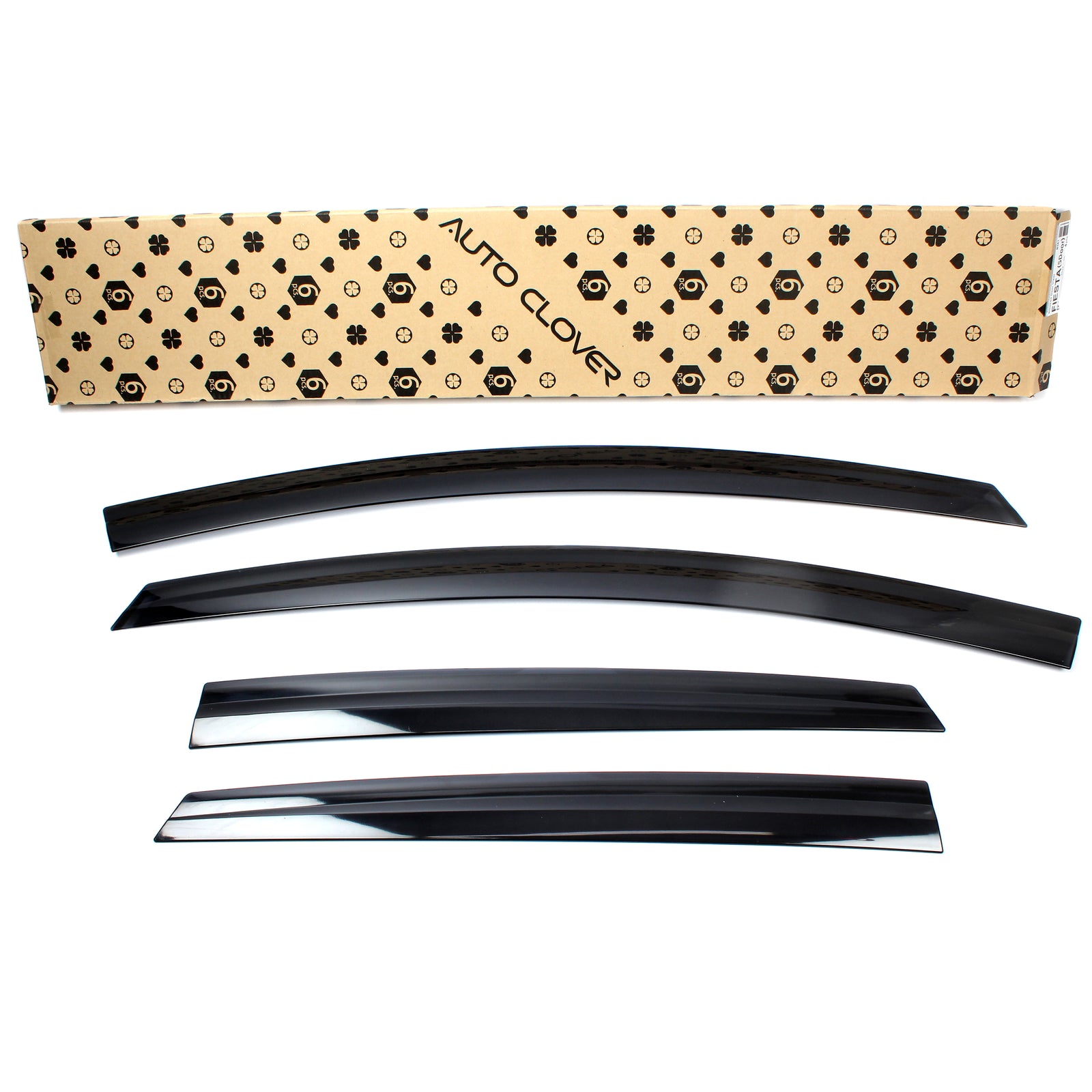 Black Smoked Window Sun Visor Rain Guards 4pcs for 2017-2019 Ford Fiesta Sedan