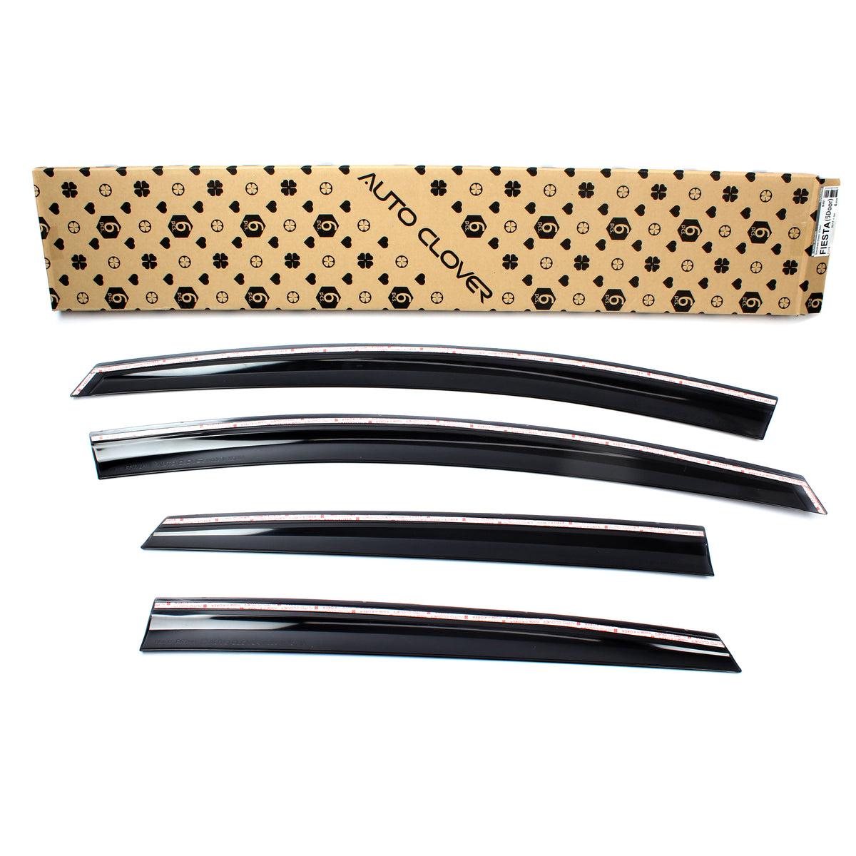 Black Smoked Window Sun Visor Rain Guards 4pcs for 2017-2019 Ford Fiesta Sedan