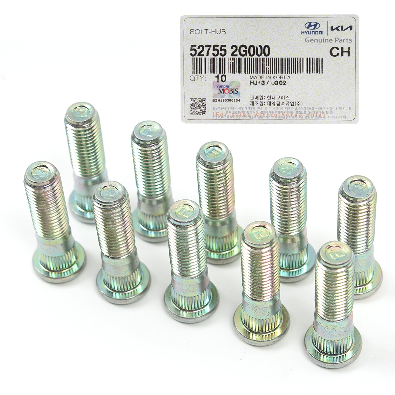 GENUINE Wheel Studs 10PCS for 2006-2022 Hyundai Kia Check Compatibility 527552G000