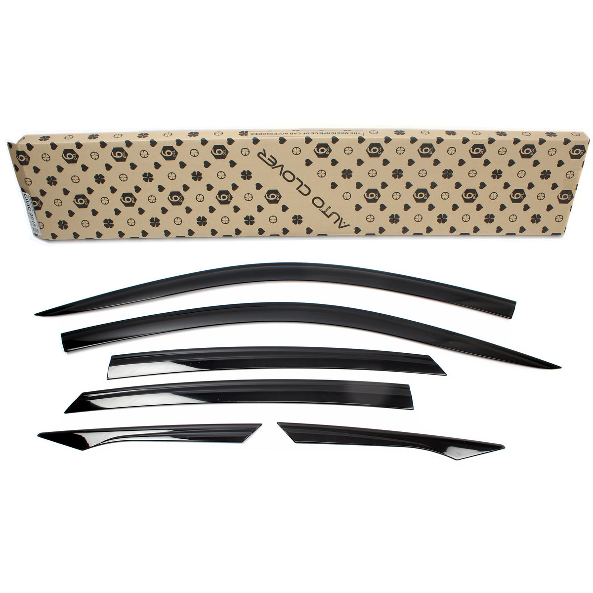 Black Smoked Window Sun Visor Rain Guards 6PCS for 2016-2021 Honda Civic SEDAN