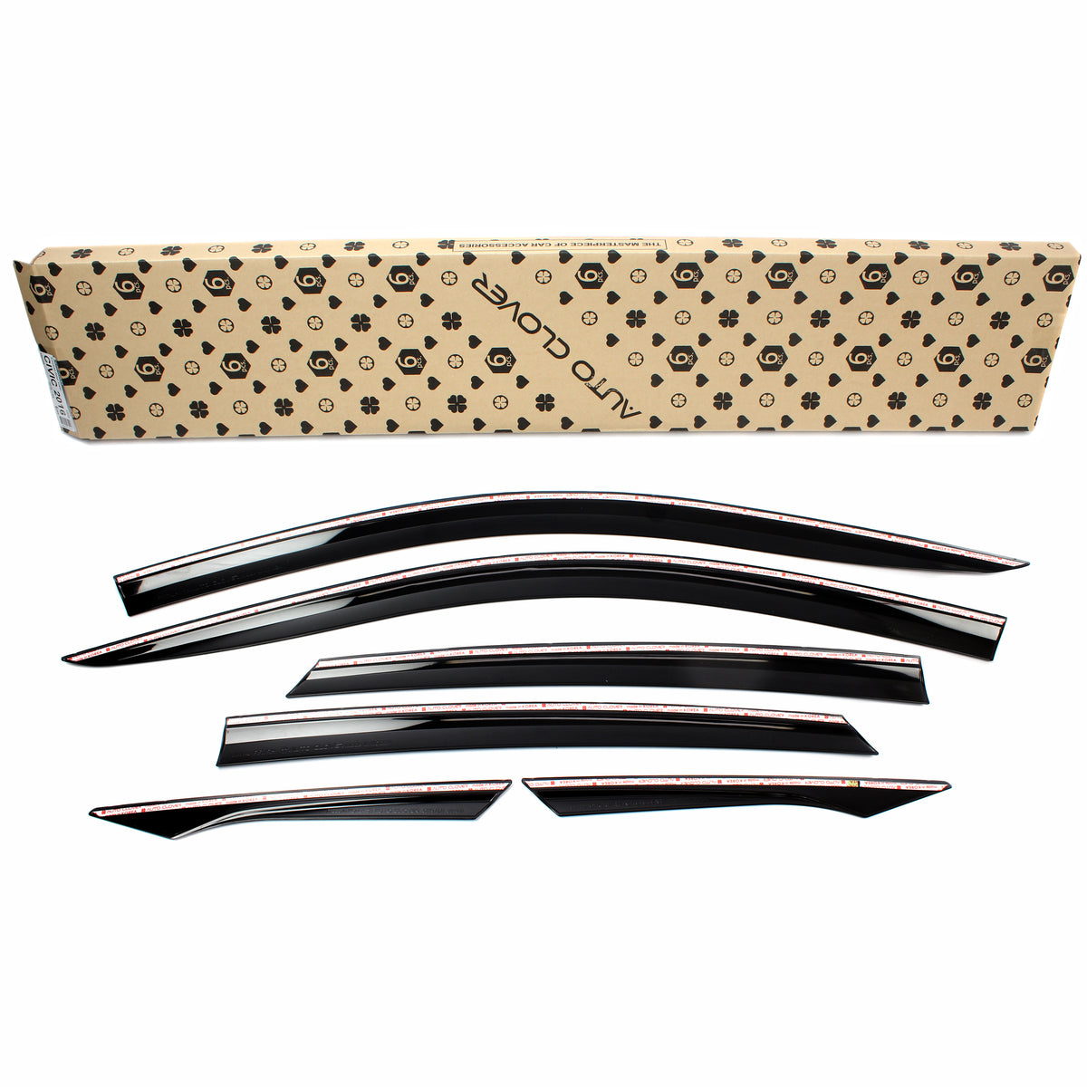 Black Smoked Window Sun Visor Rain Guards 6PCS for 2016-2021 Honda Civic SEDAN