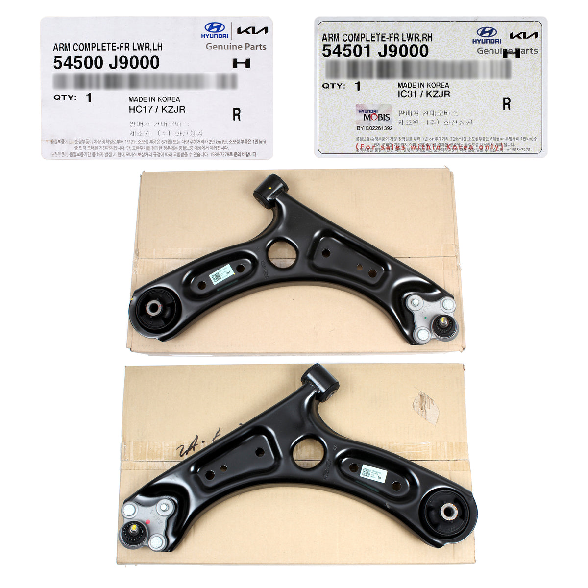 GENUINE Front Control Arms LEFT &amp; RIGHT for 2018-2023 Hyundai Kona 54501J9000