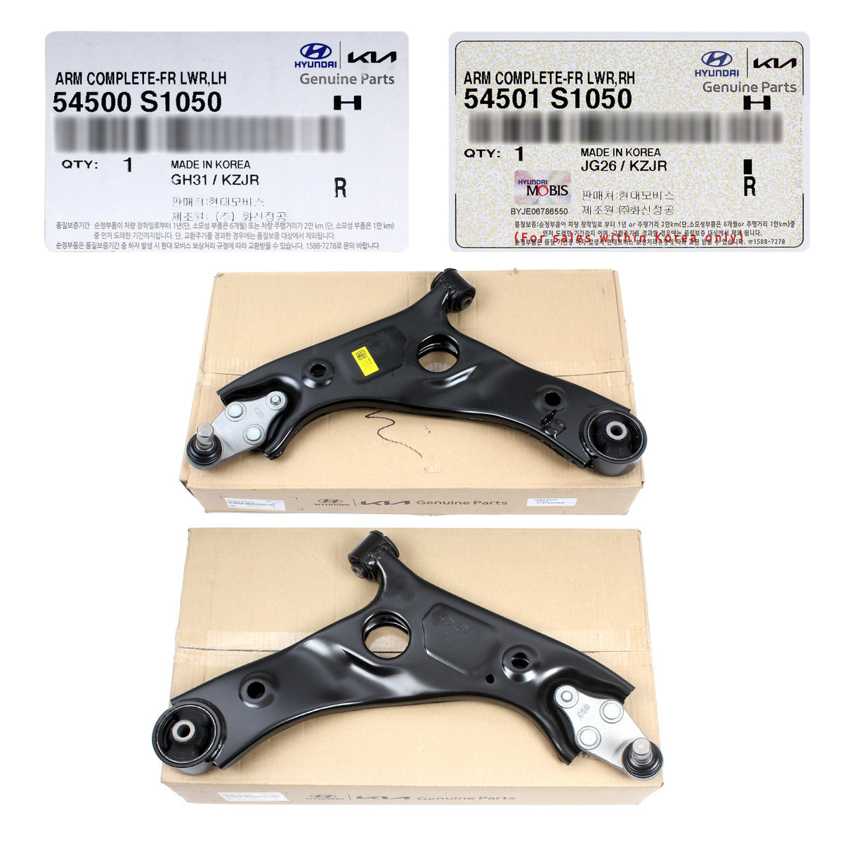 GENUINE Front Control Arms LEFT &amp; RIGHT for 19-20 Hyundai Santa Fe 54501S1050