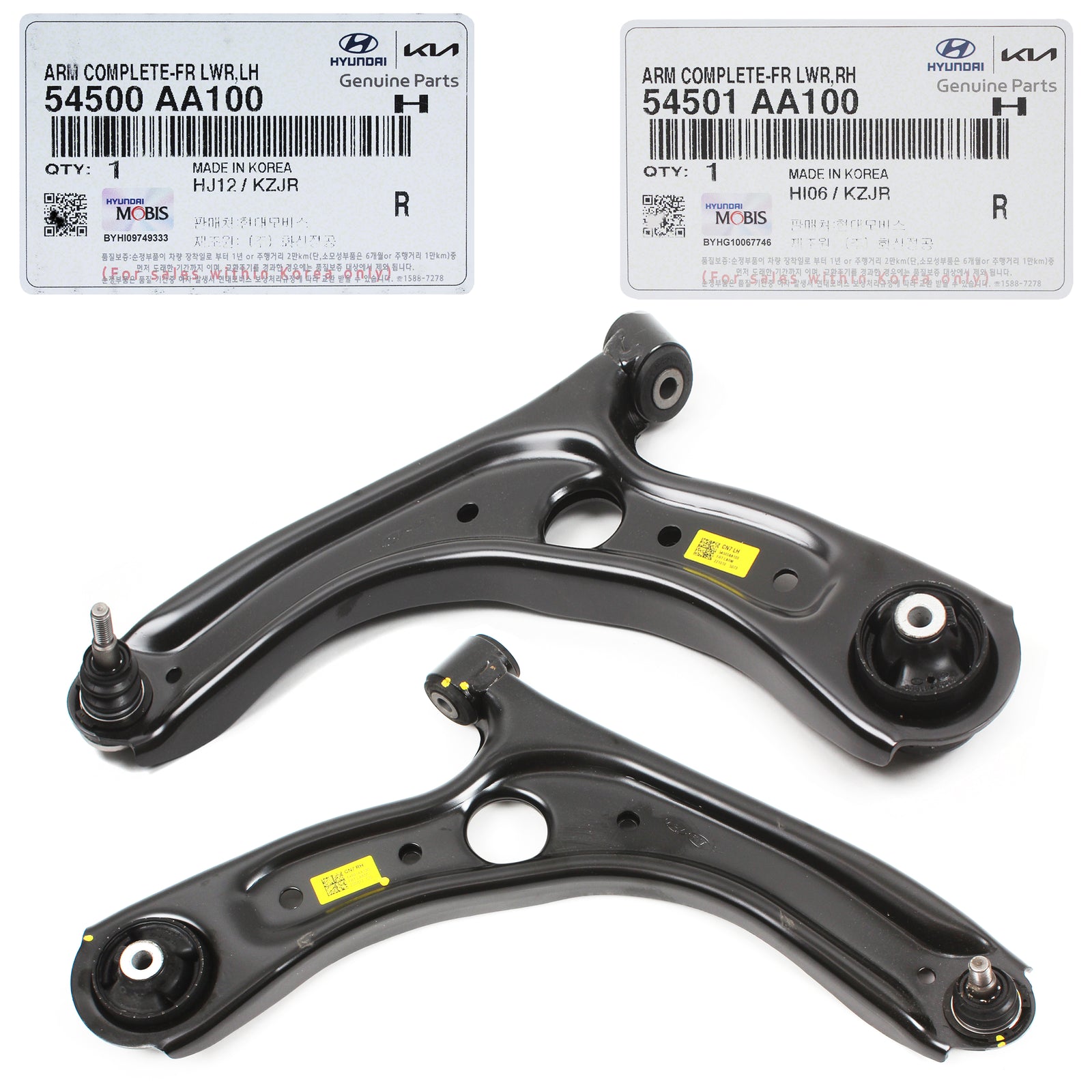 GENUINE Front Lower Control Arm LH & RH for 21-23 Hyundai Elantra 54501AA100