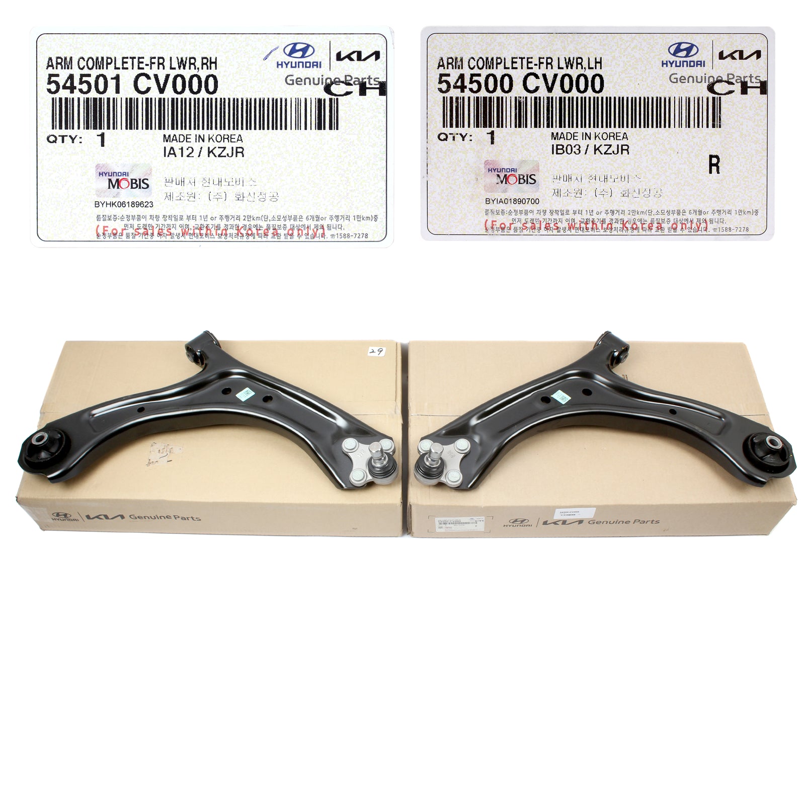 GENUINE Front Lower Control Arms LEFT & RIGHT for 2022-2023 Kia EV6 54501CV000