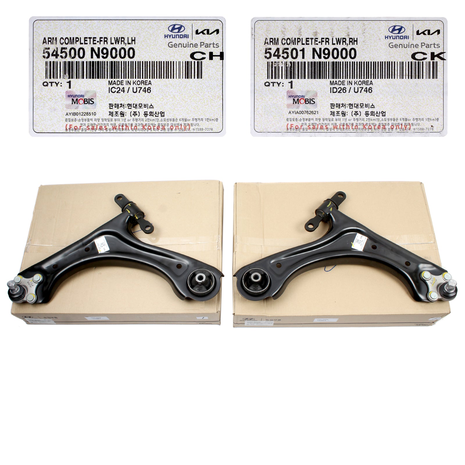 GENUINE Front Control Arms LEFT & RIGHT for 22-23 Tucson Sportage 54501N9000