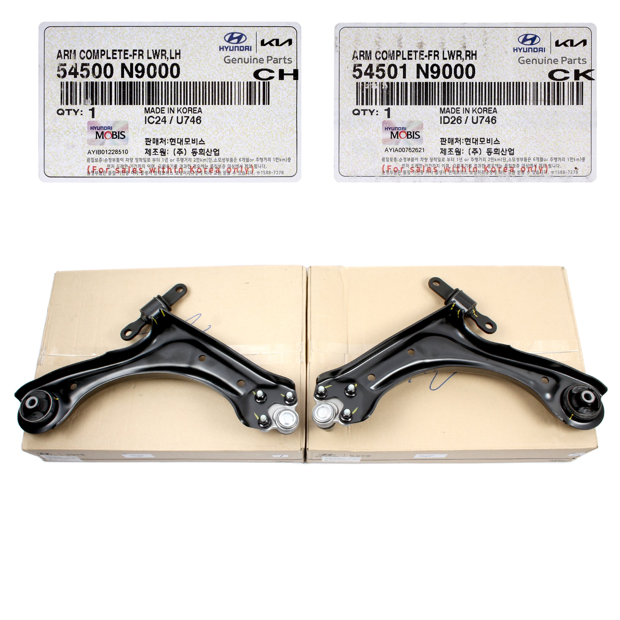 GENUINE Front Control Arms LEFT & RIGHT for 22-23 Tucson Sportage 54501N9000