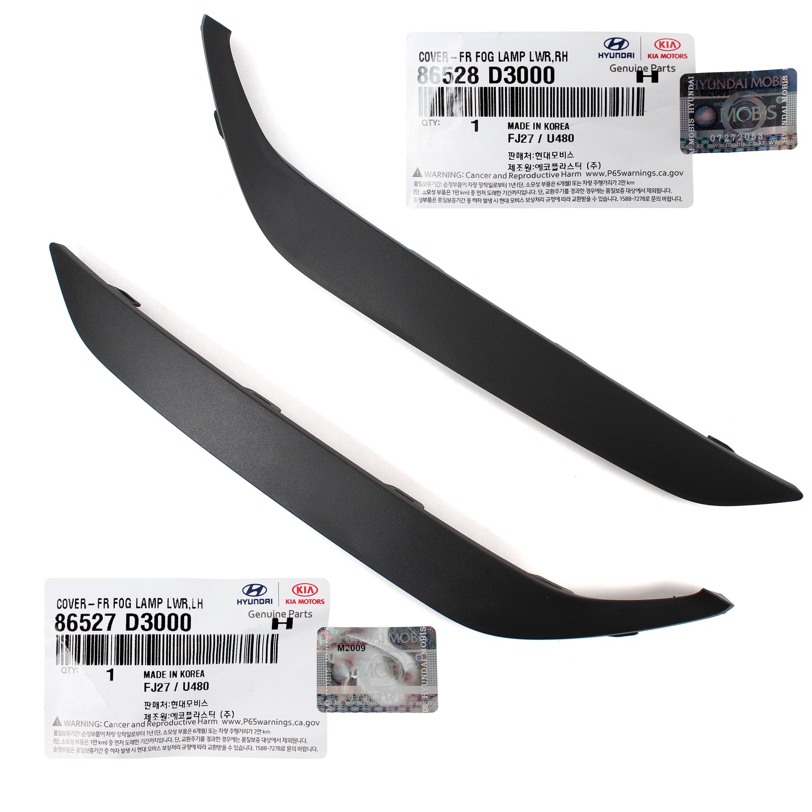 OEM Front Bumper Trim Molding LEFT & RIGHT for 16-18 Hyundai Tucson 86528D3000