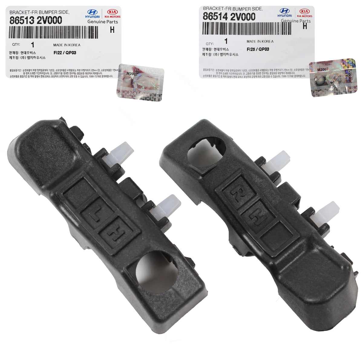 GENUINE Front Bumper Bracket LEFT &amp; RIGHT for 12-17 Hyundai Veloster 865142V000