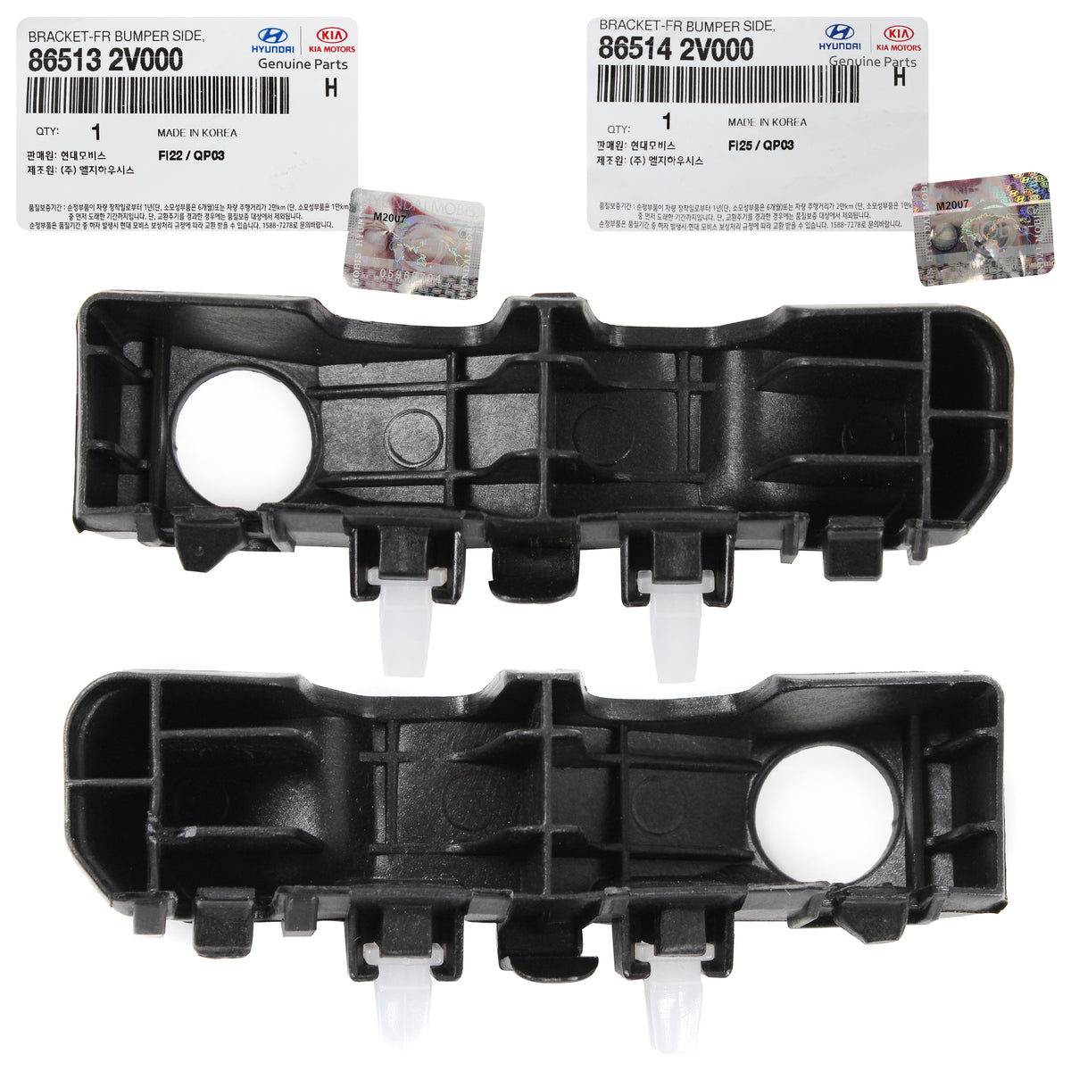 GENUINE Front Bumper Bracket LEFT &amp; RIGHT for 12-17 Hyundai Veloster 865142V000