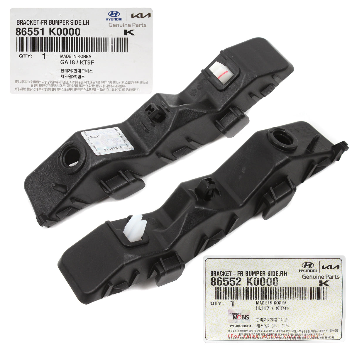 GENUINE Front Bumper Bracket LEFT &amp; RIGHT for 2020-2022 Kia Soul 86552K0000