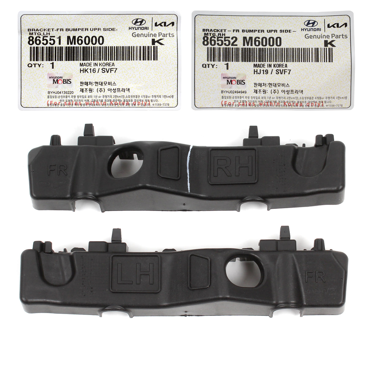 GENUINE Front Bumper Brackets LEFT &amp; RIGHT for 2019-2022 Kia Forte 86552M6000