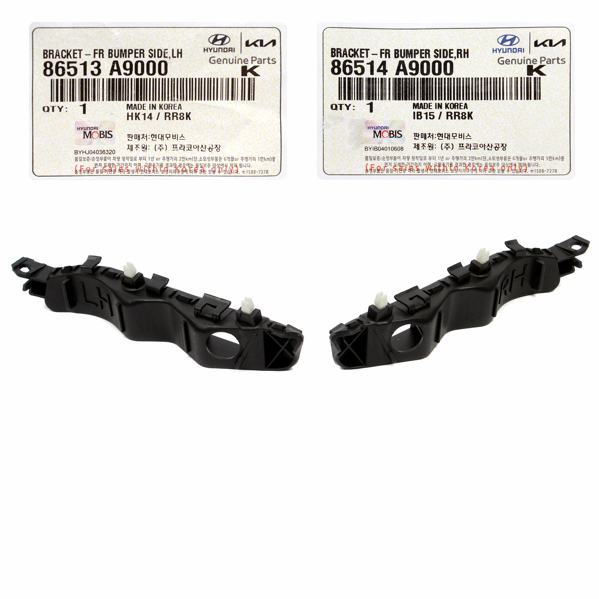 GENUINE Front Bumper Side Brackets LEFT RIGHT for 15-21 Kia Sedona 86514A9000